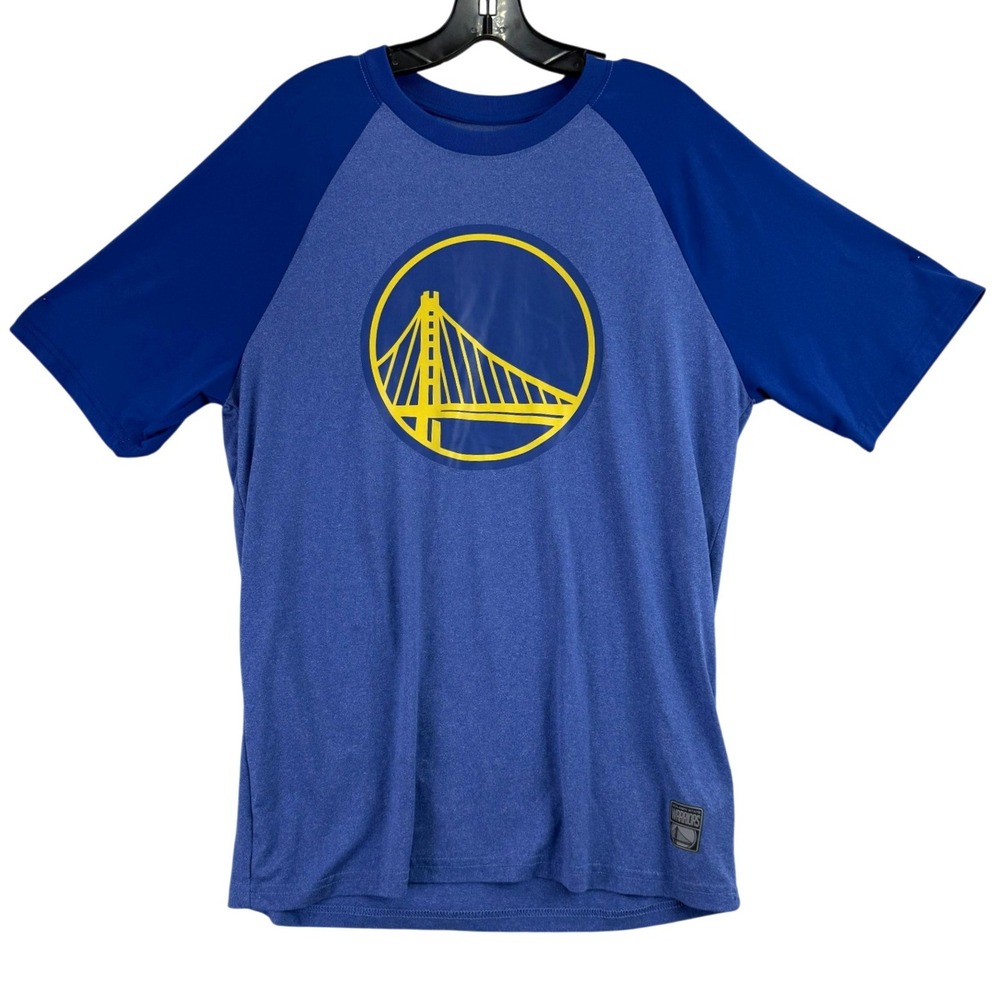 Golden State Warriors NBA T-Shirt Mens Medium Blue Raglan Athletic GSW